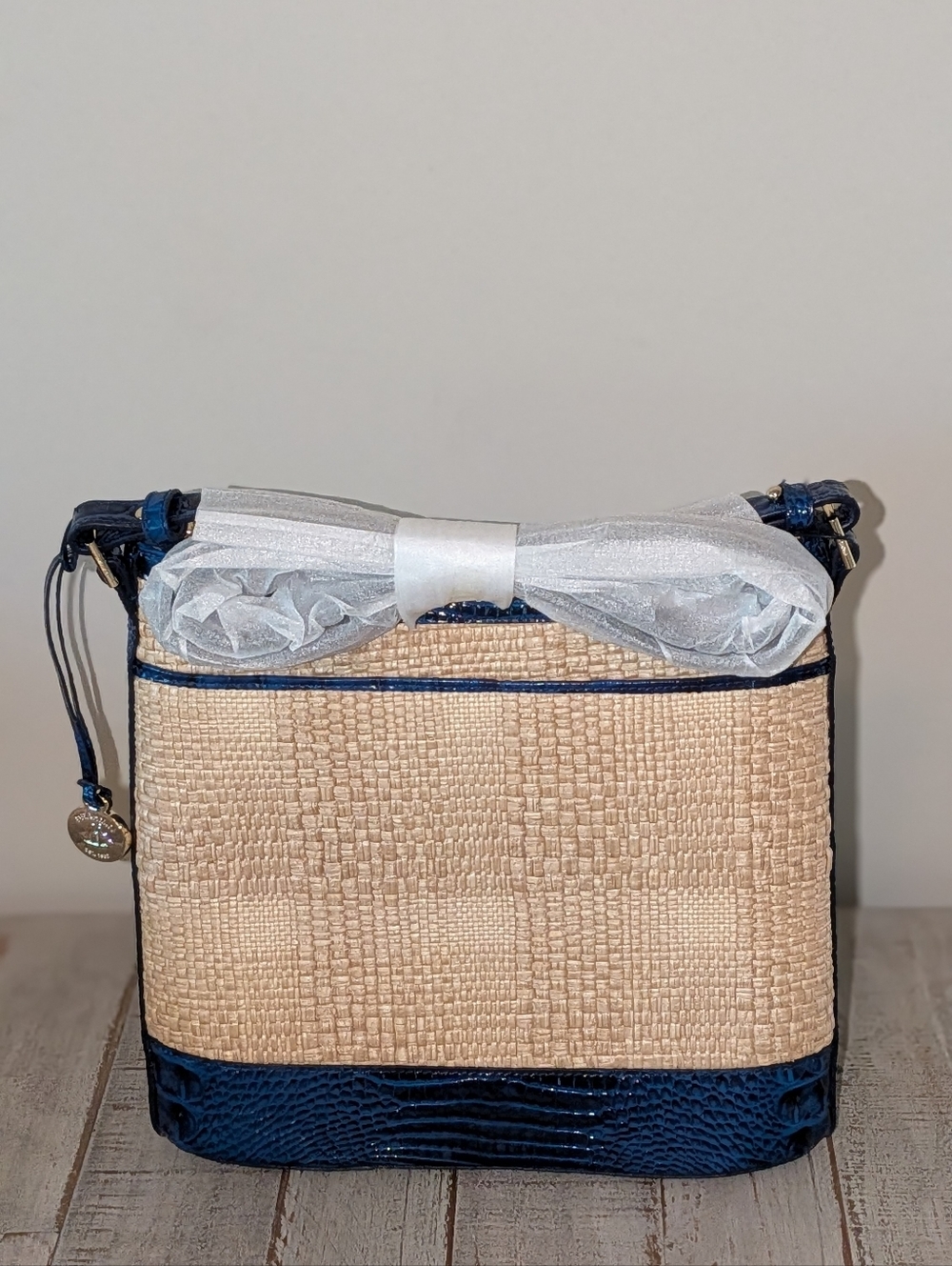 Brahmin Katie Sapphire Beachrose Straw Bag - Picture 6 of 8